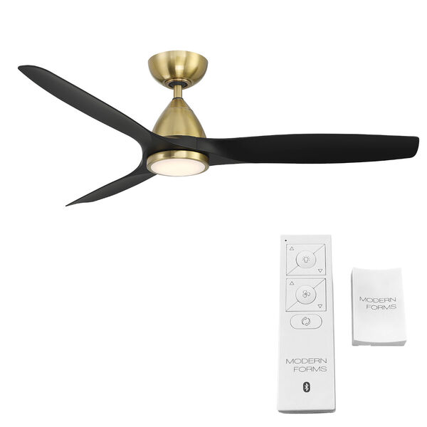 Skylark Satin Brass and Matte Black 54-Inch 2700K Indoor Outdoor Smart LED Ceiling Fan, image 6
