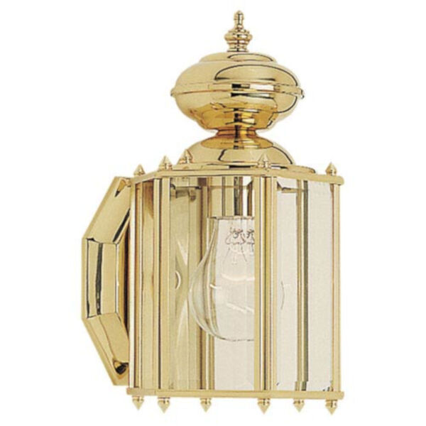 Oxford Small Polished Brass Outdoor Wall Mounted Lantern, image 1