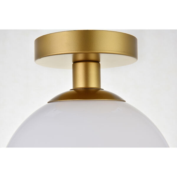 Baxter Brass and Frosted White Seven-Inch One-Light Semi-Flush Mount, image 5