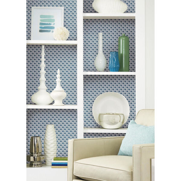 Small Prints Resource Library Navy Two-Inch Polaris Wallpaper - SAMPLE SWATCH ONLY, image 2