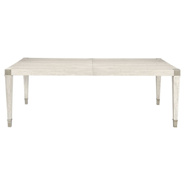 Domaine Blanc Dove White and Tarnished Nickel 89-Inch Dining Table, image 1
