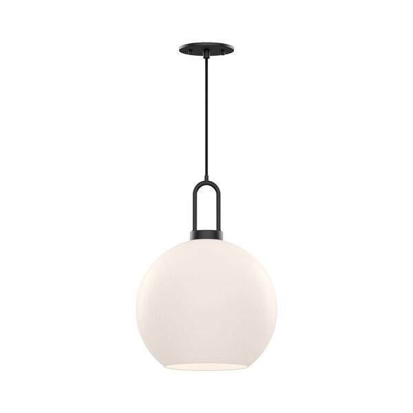 Soji Matte Black and Clear Glass 10-Inch One-Light Pendant, image 1