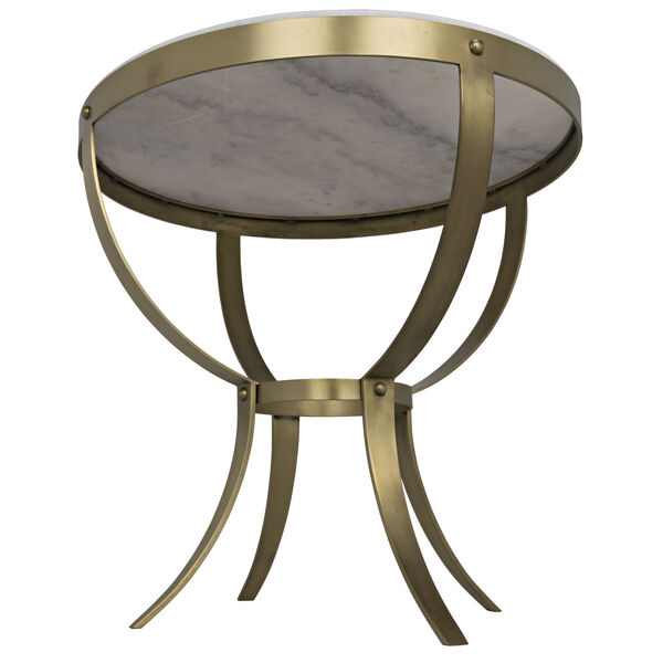 Byron Antique Brass and Stone Side Table, image 4