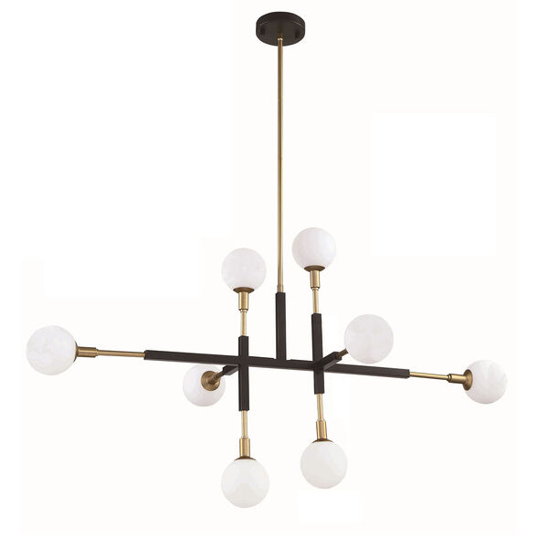 Ambience Black and Brass Eight-Light Pendant, image 1