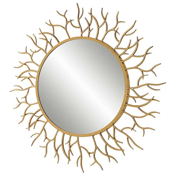 Into The Woods Elegant Gold Leaf 39 x 39-Inch Round Wall Mirror, image 4