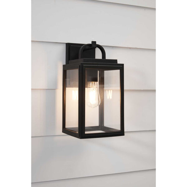 Grandbury Textured Black Seven-Inch One-Light Outdoor Wall Sconce with Clear Shade, image 4