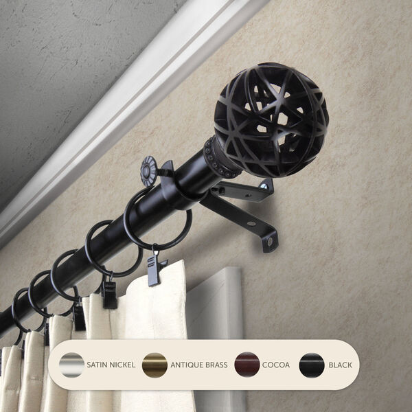 Leanette Black 48-Inch Curtain Rod, image 2