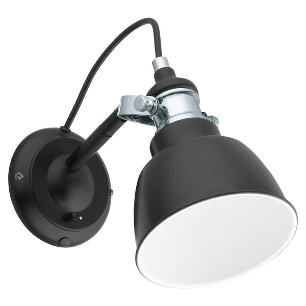 Thornford Matte Black and Chrome One-Light Wall Sconce, image 1