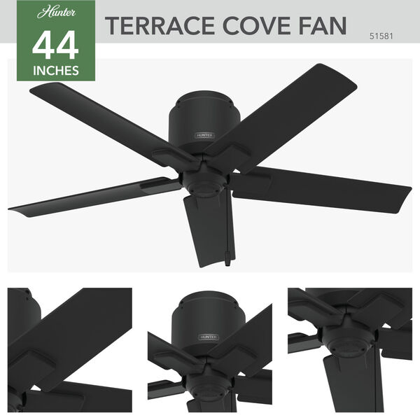 Terrace Cove 44-Inch Outdoor Ceiling Fan with Pull Chain, image 3