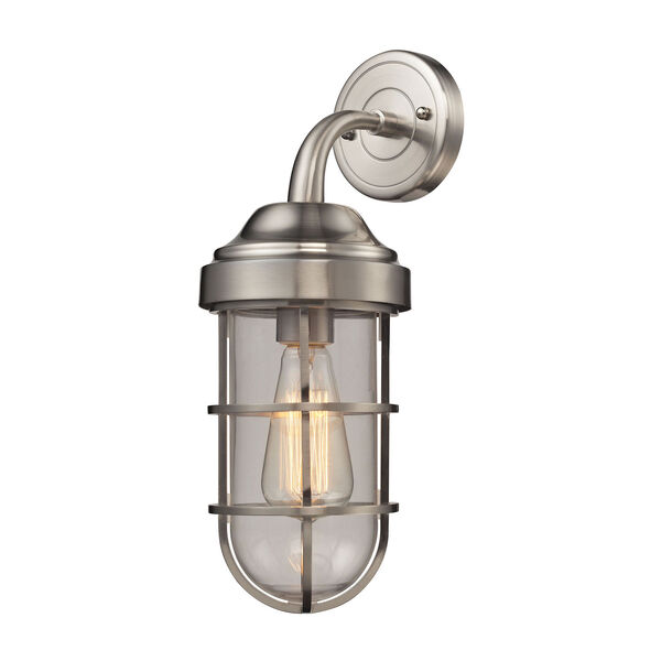 Seaport Satin Nickel One-Light Wall Sconce, image 1