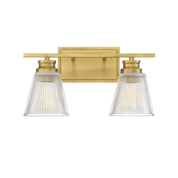 Nora Natural Brass Two-Light Bath Vanity, image 1