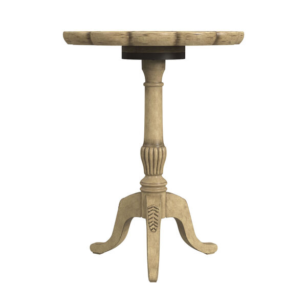 Dansby Antique Beige Pedestal Side Table, image 2