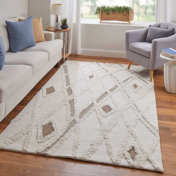 Anica Ivory Taupe Brown Area Rug, image 3