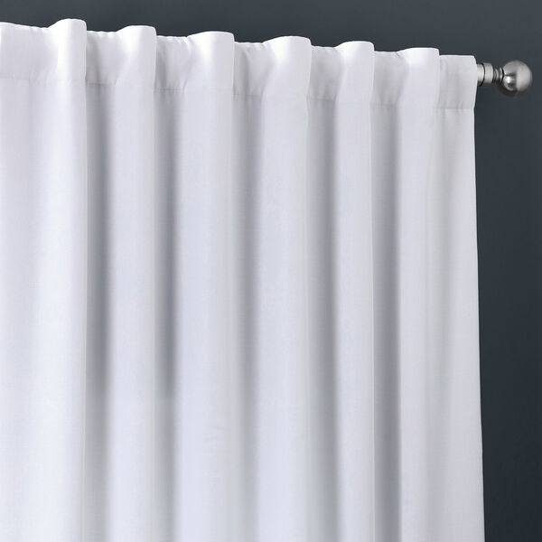 Italian Faux Linen Dove White 50 in W x 96 in H Single Panel Curtain, image 5