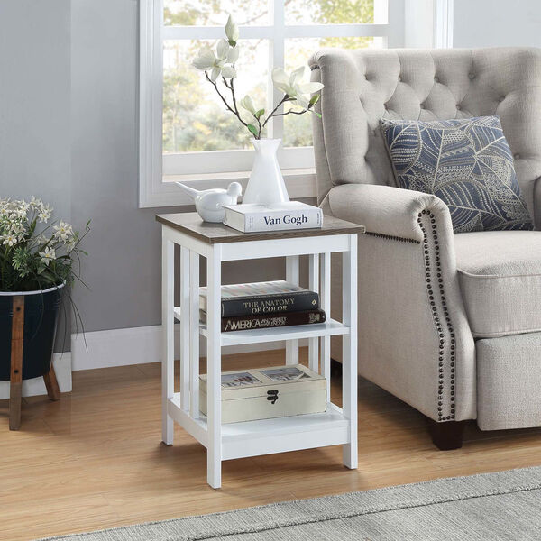 Mission Driftwood White Accent End Table, image 1