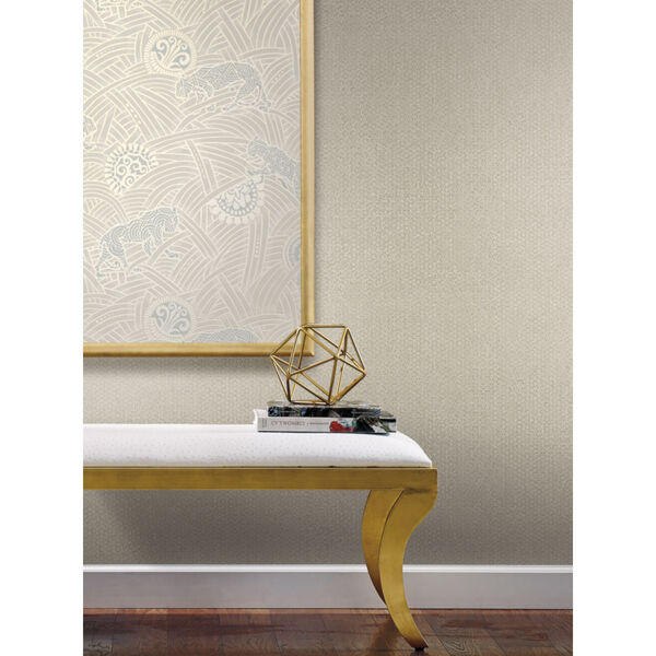 Ronald Redding Tea Garden Light Gray Bantam Tile Wallpaper, image 5
