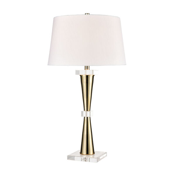 Brandt Gold and Clear One-Light Table Lamp, image 1