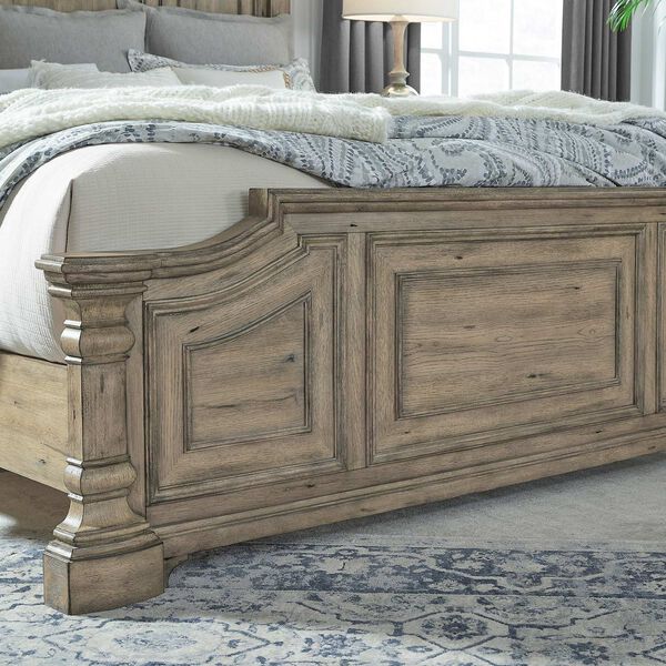 Garrison Cove Natural California Upholstered Bed with Panel Footboard, image 5