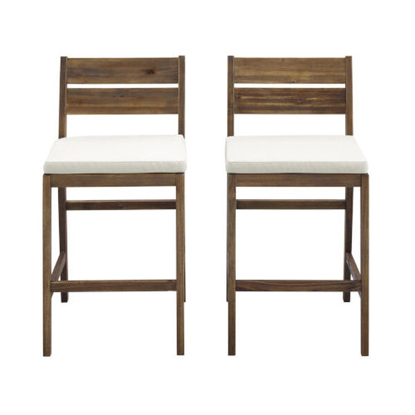 Dark Brown and White Counter Stool, Set of 2, image 2