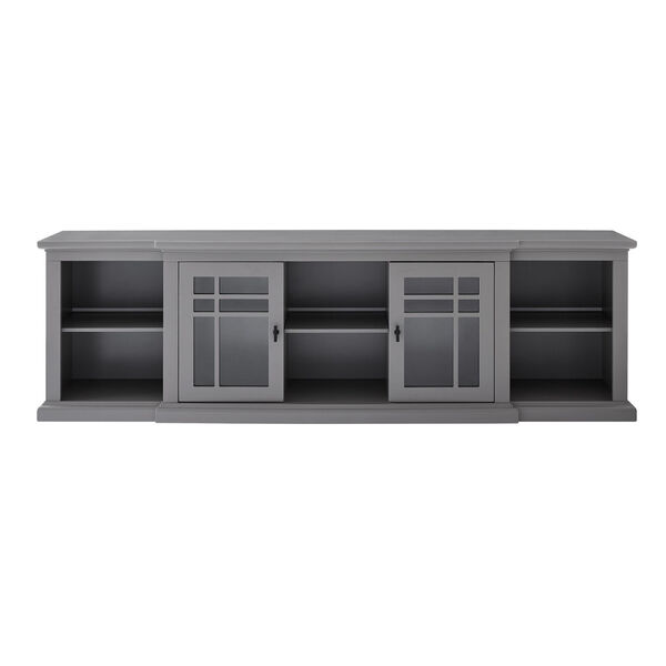 Grey Glass Door Storage TV Stand, image 5
