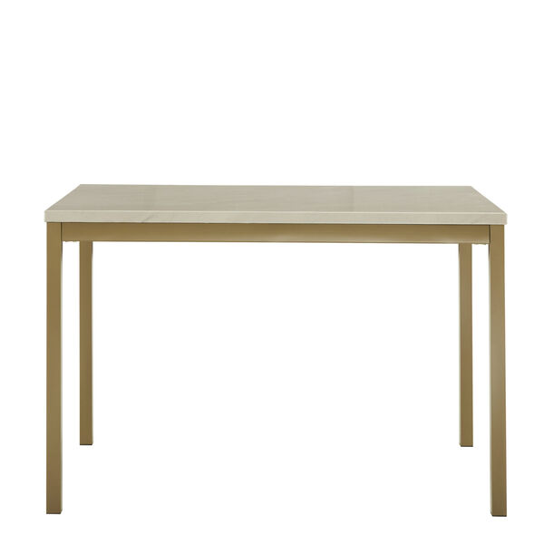 Stacy Gold Dining Table with Faux Marble Top, image 2
