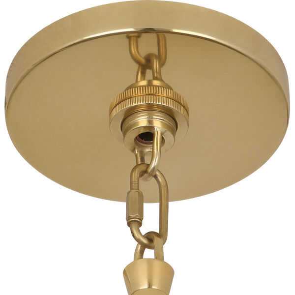Pierce Modern Brass One-Light Pendant With Perforated Metal Shade, image 3