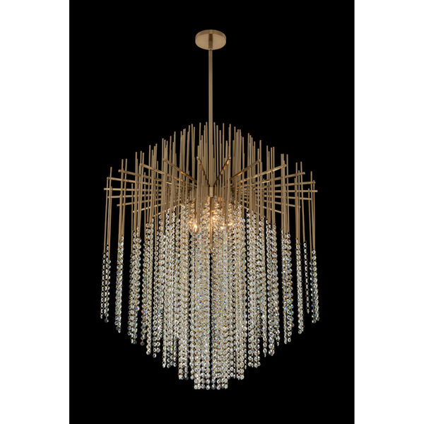 Estrella Brushed Champagne Gold Eight-Light Pendant with Firenze Crystal, image 2