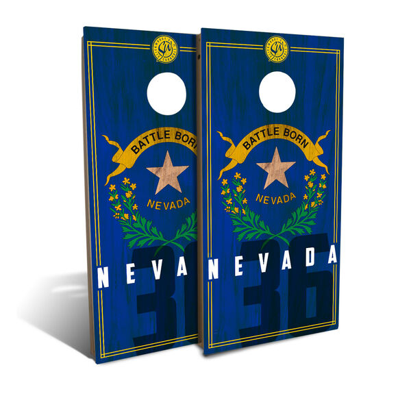 Nevada State Flag 2.0 Cornhole Board Set with 8 Bags, image 1