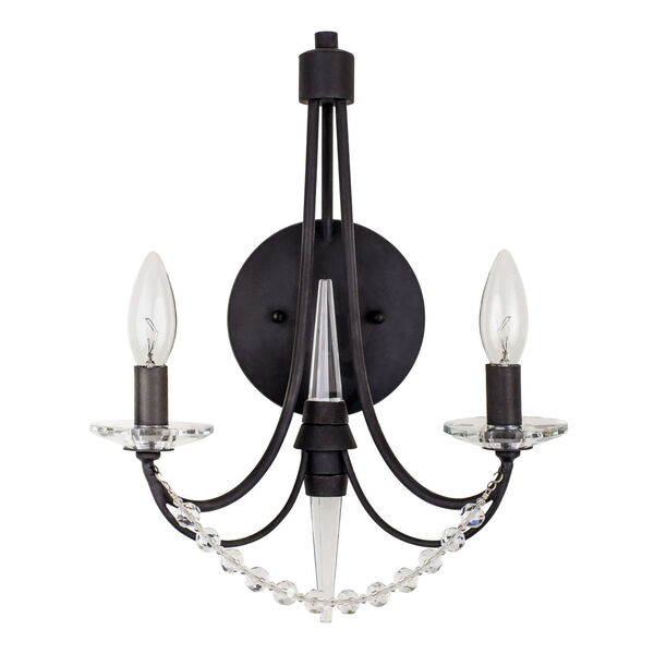 Brentwood Carbon Black Two-Light Wall Sconce, image 2
