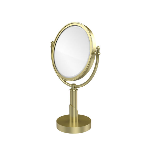 Soho Collection 8 Inch Vanity Top Make-Up Mirror 5X Magnification, Satin Brass, image 1