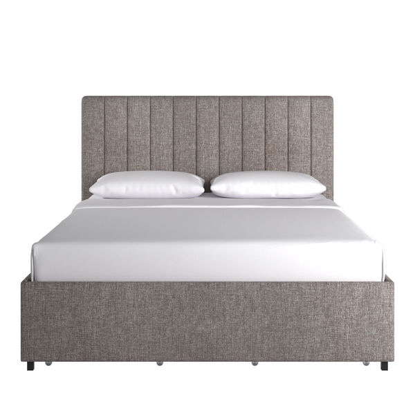 Jaeger Gray Full Storage Platform Bed with Channel Headboard, image 3