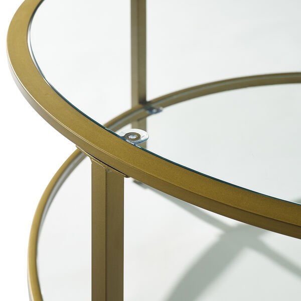 Aimee Gold Metal and Glass Coffee Table, image 3