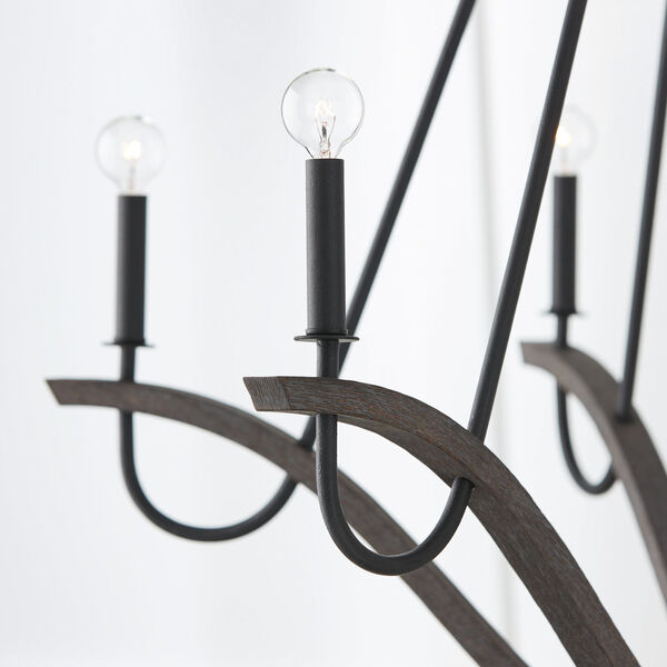 Clive Carbon Grey and Black Iron Six-Light Chandelier, image 4
