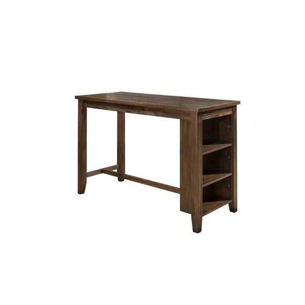 Spencer Dark Espresso Wire Brush Wood Counter Height Table, image 1