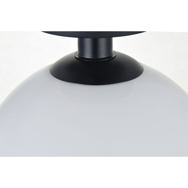 Baxter Black and Frosted White Nine-Inch One-Light Semi-Flush Mount, image 6