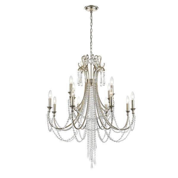 Arcadia Antique Silver 12-Light Chandeliers, image 2