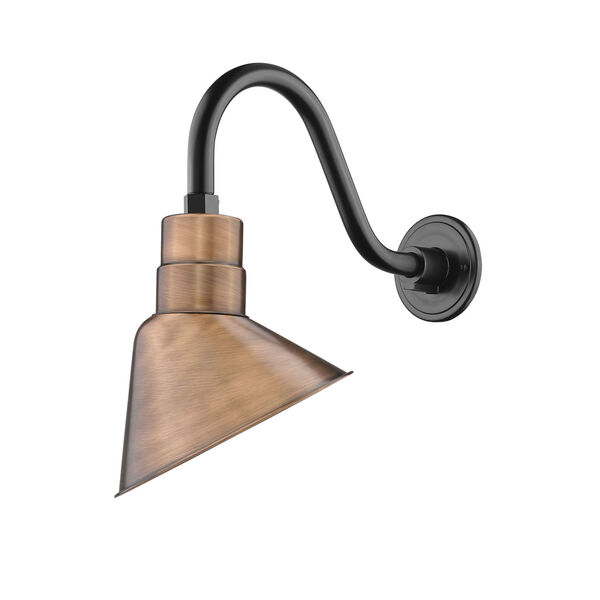 R Series Copper 10-Inch One-Light Outdoor Wall Sconce with Gooseneck, image 2