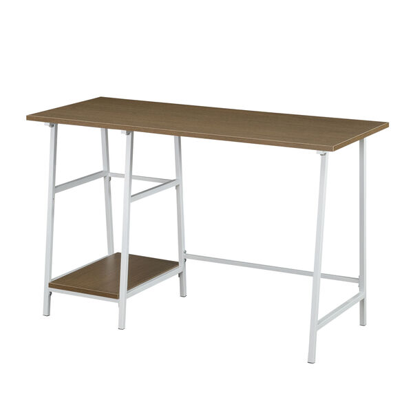 Design2Go Driftwood and White Wood Metal Desk, image 5