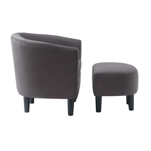 Take a Seat Dark Gray Microfiber Churchill Accent Chair with Ottoman, image 5
