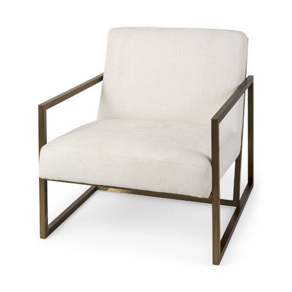 Armelle Cream and Gold Accent Chair, image 1