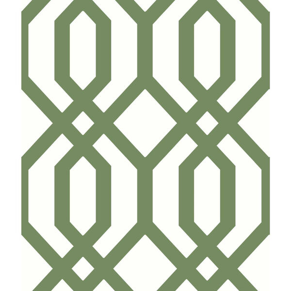 Gazebo Lattice Green White Peel and Stick Wallpaper, image 2