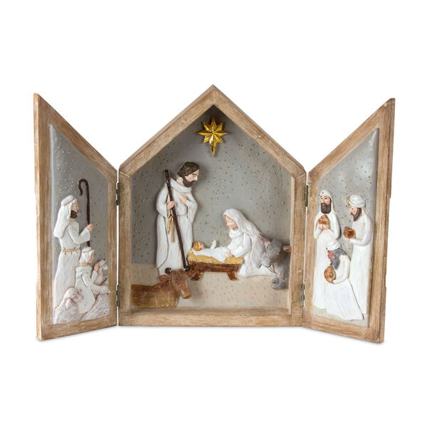 Brown 11 In. x 16 In. Resin Nativity Box Set, image 1
