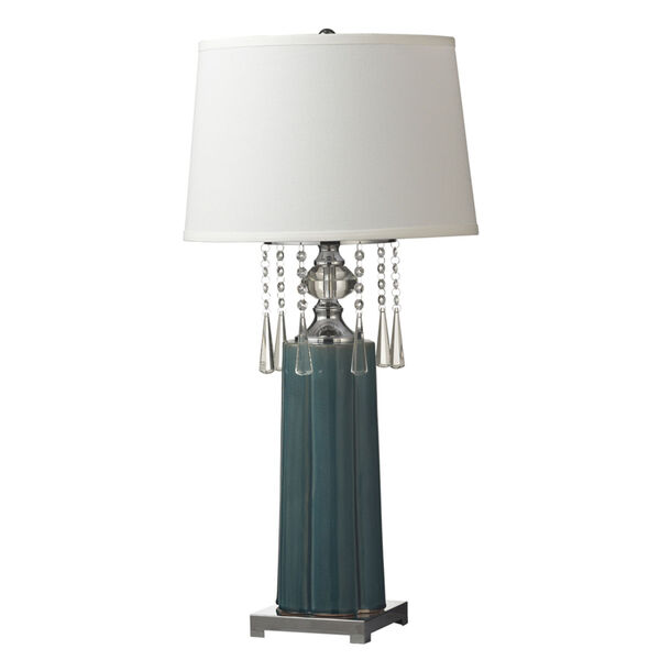 Springdale Tori Polished Chrome and Gray Crystal LED Table Lamp, image 1