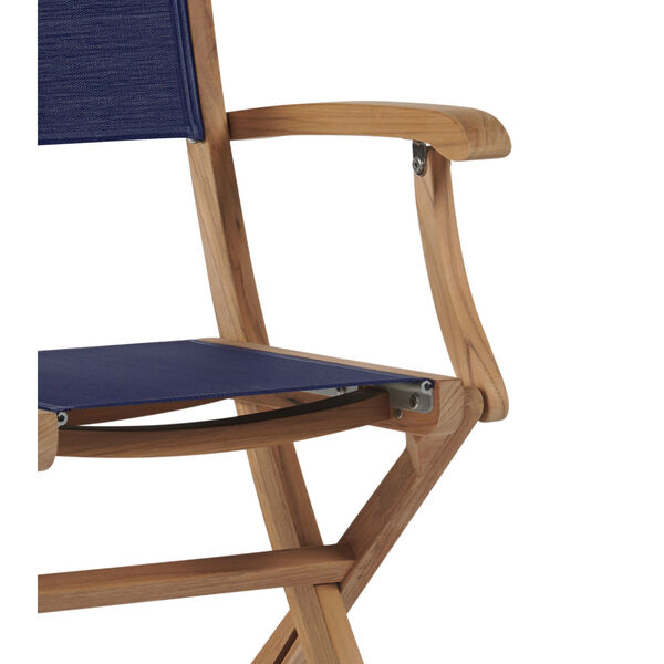 Stella Blue Teak Outdoor Folding Armchair, image 3