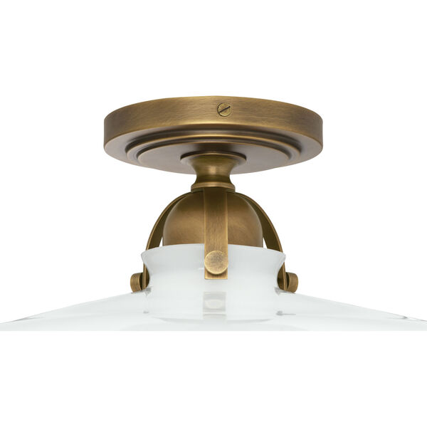 Rico Espinet Arial Warm Brass One-Light Flushmount With White Glass, image 2