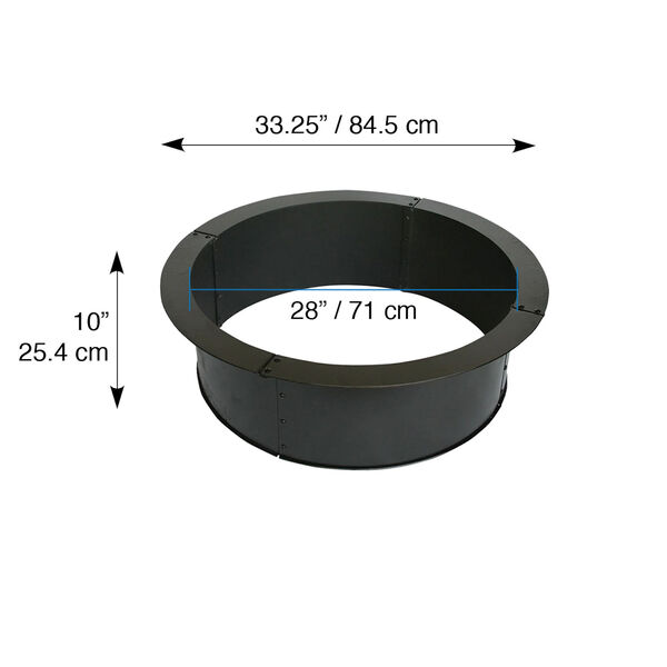Black 28-Inch Round 0.8mm Fire Ring, image 3
