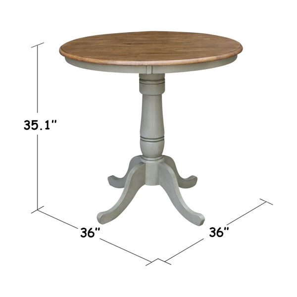 Hickory and Stone 36-Inch Width x 35-Inch Height Hardwood Round Top Counter Height Pedestal Table, image 3