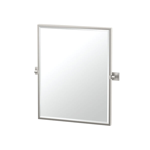 Elevate Framed Small Rectangle Mirror Satin Nickel, image 1