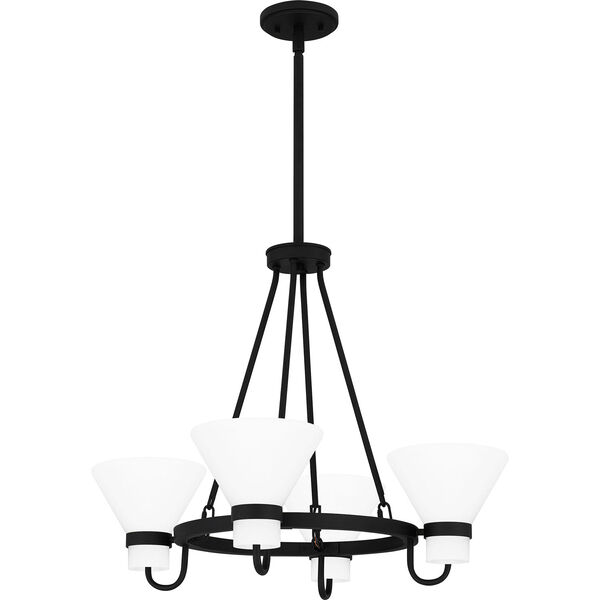 Marigold Earth Black and White Four-Light Chandelier, image 1