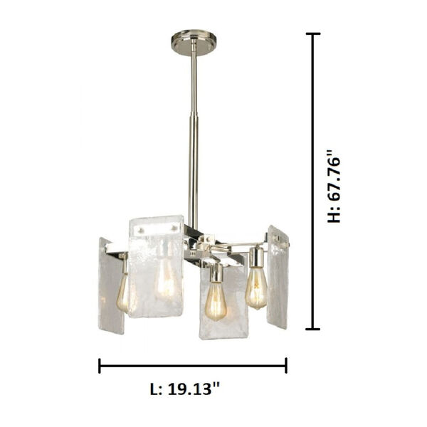 Wolter Polished Nickel Four-Light Chandelier, image 2